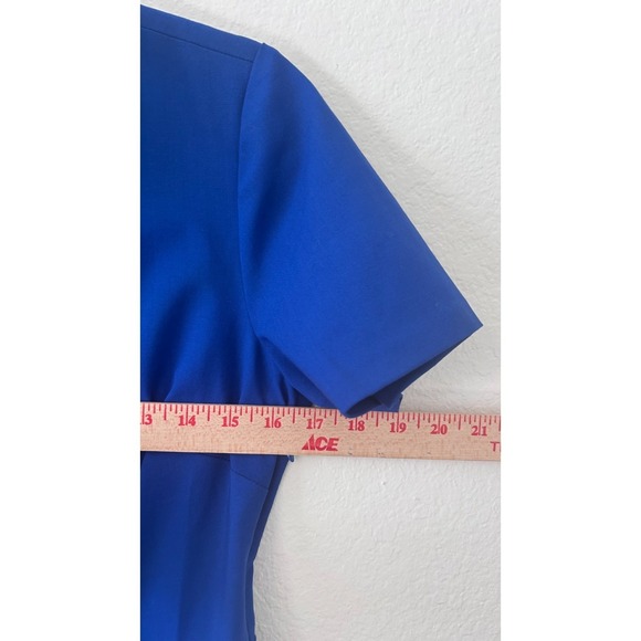 NWT J Crew Blue Italian Tollegno 1900 Collared Bi Stretch Wool Blend Dress SZ 2 - Picture 10 of 13